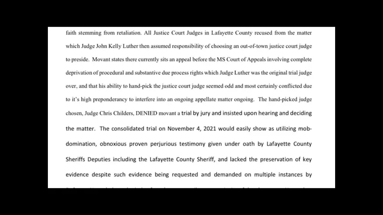 Breaking News: Hearing Set for Friday 1-28-2022 before Judge John Kelly Luther in Lafayette County