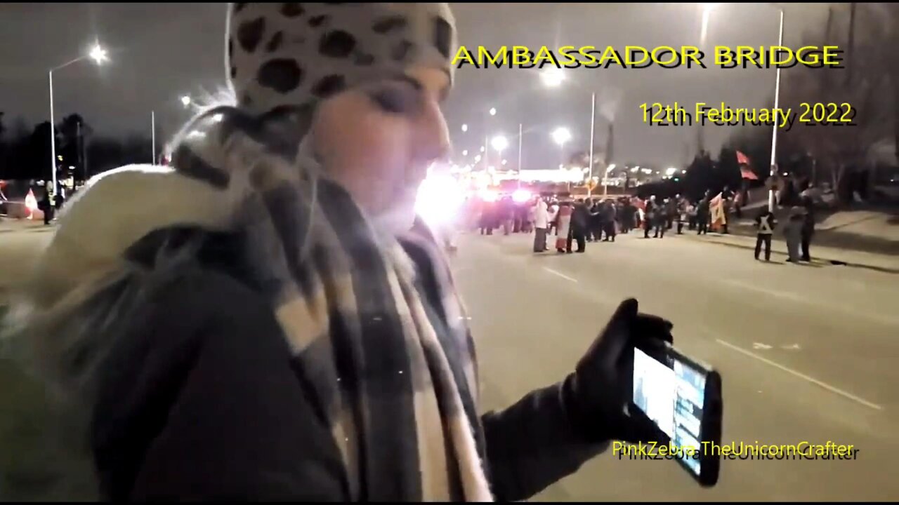 WINDSOR - AMBASSADOR BRIDGE STILL CLOSED 12th Feb 2022. (ONTARIO-CANADA)