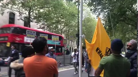 KHALISTAN FLAG HOISTED IN LONDON OUTSIDE THE INDIAN HIGH COMMISSION