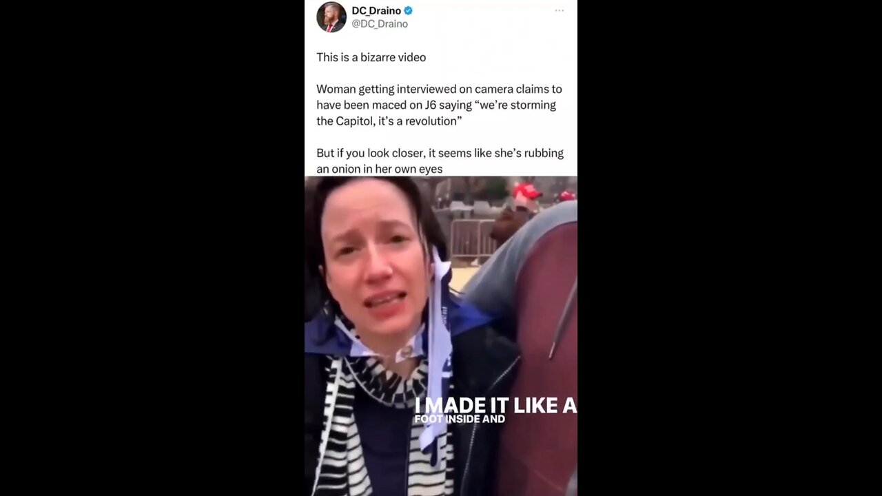Crisis actor lies about being pepper sprayed on J6, she rubs an onion in her eyes