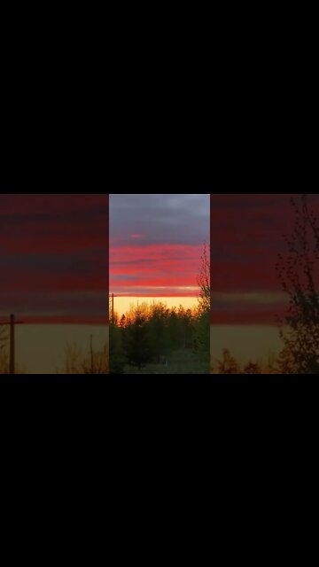 Orange sky pink clouds sunset