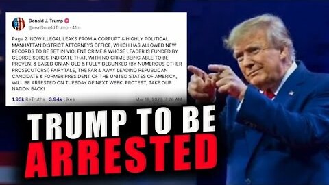 Trump Claims He Will Be Arrested Tuesday 03/20/23..