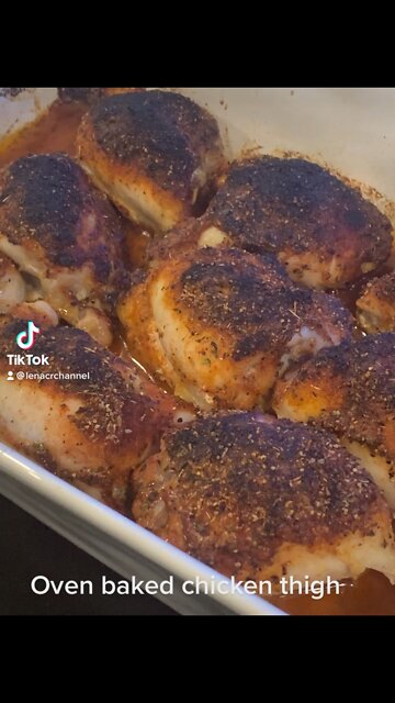 Oven baked chicken thigh