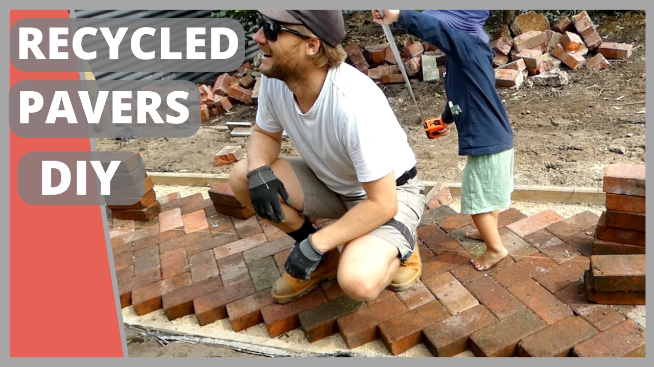 How To Lay Pavers On Dirt And Sand For A Garden Walk Way || Herringbone Pattern || Beginners Guide