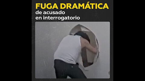 Hombre arrestado rompe la pared de la sala de interrogatorios y huye