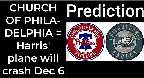 Prediction - CHURCH OF PHILADELPHIA SIGNS = Harris' plane will crash Nov 26