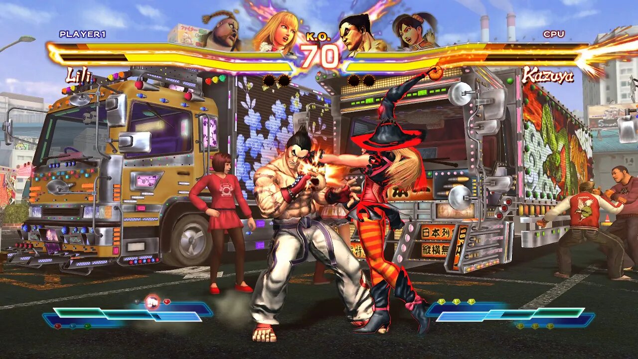 Street Fighter X Tekken: Lili (Alterante Costume) & Rufus vs Xiaoyu & Kazuya - 2K 1440p