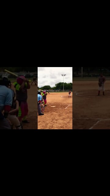 Ouch, She Took it like a CHAMP!!! #shorts #softball #pitching