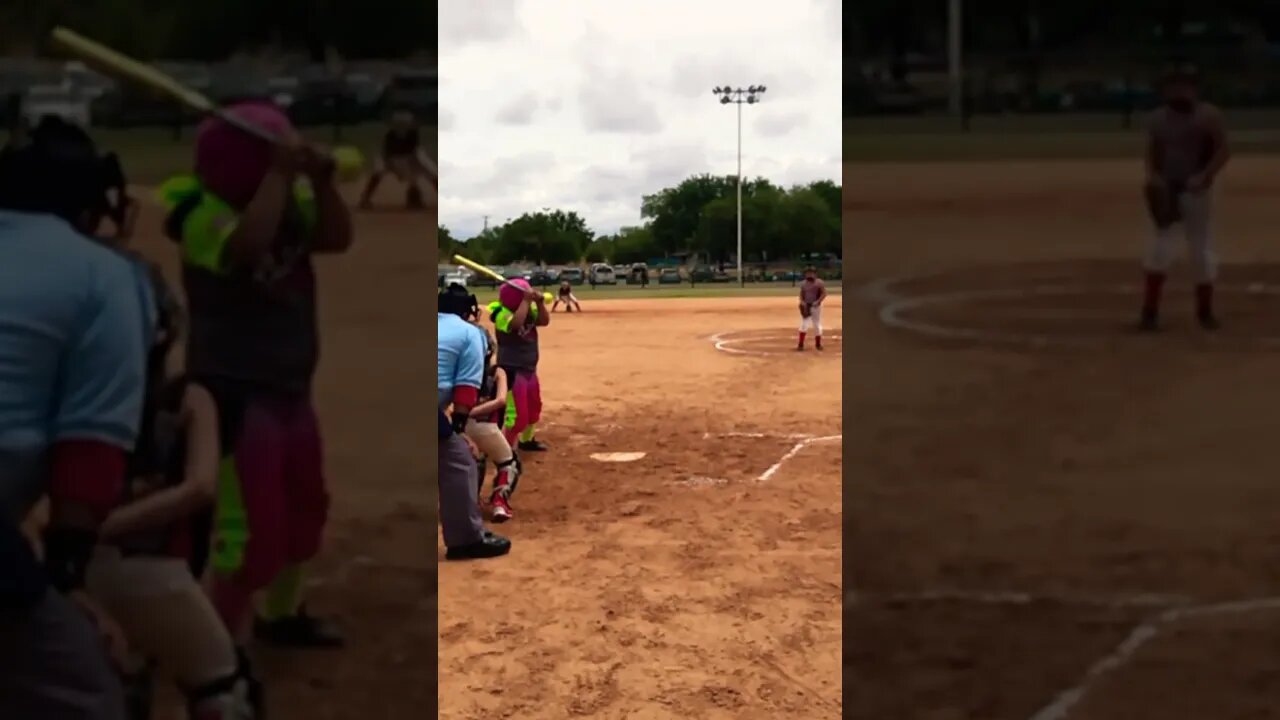 Ouch, She Took it like a CHAMP!!! #shorts #softball #pitching