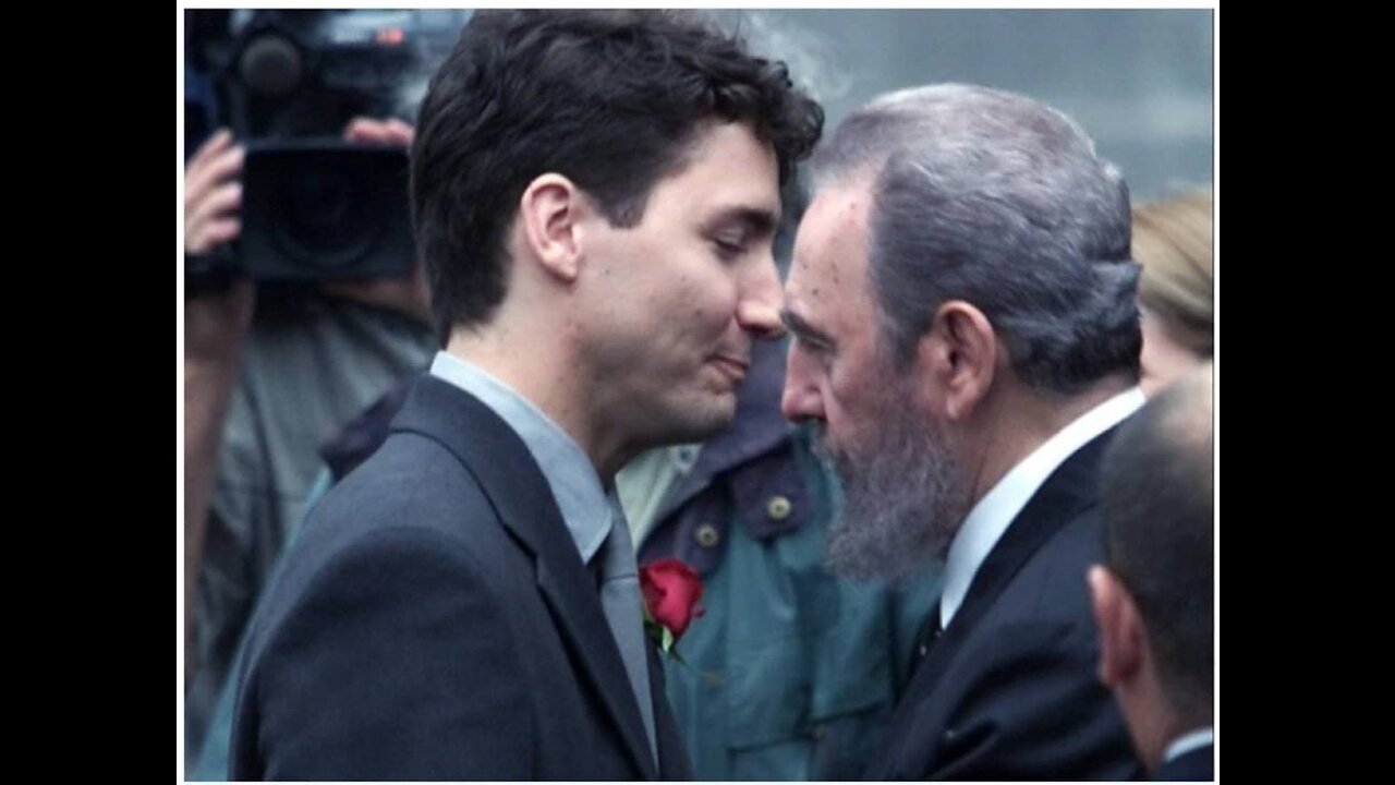 Justin Trudeau with Fidel Castro and hugs him