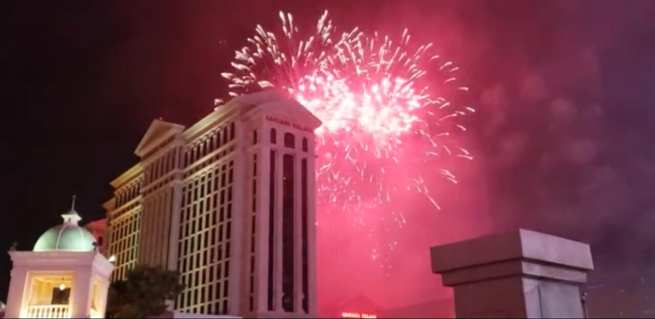 Watching the big fireworks in Las Vegas