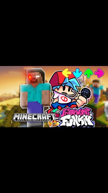 MINECRAFT invadiu Friday Night Funkin | vs HEROBRINE #shorts
