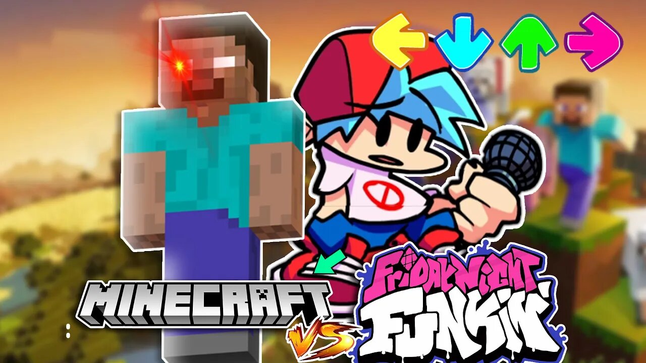 MINECRAFT invadiu Friday Night Funkin | vs HEROBRINE #shorts