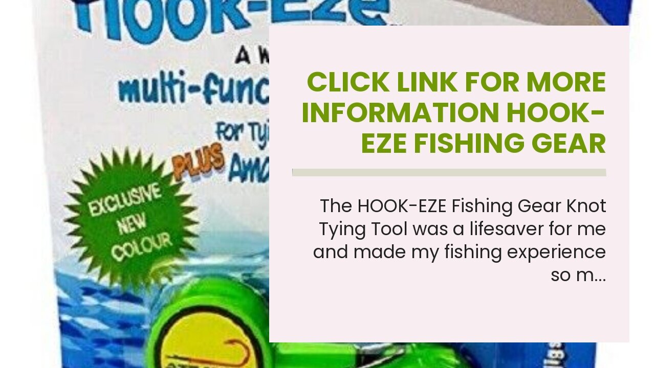 Click link for more information HOOK-EZE Fishing Gear Knot Tying Tool Cover Fishing Hooks Whi...