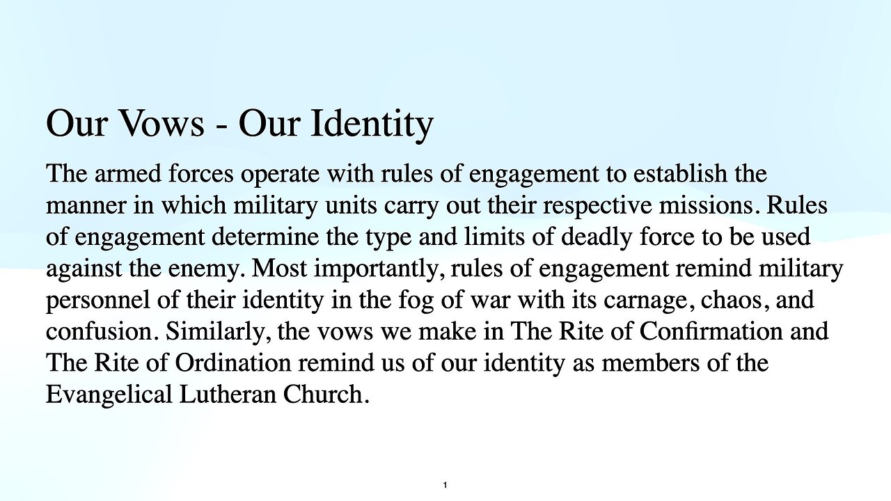 Even Unto Death: The Spiritual Armory of the Evangelical Lutheran Church Chapter 2