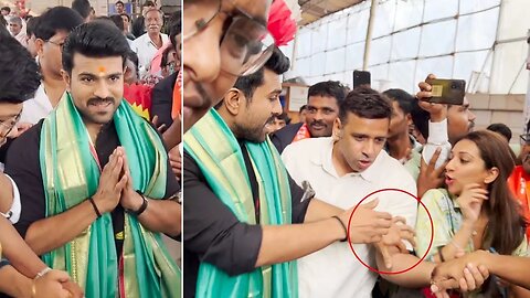 Ram Charan Shows his Love Towards Lady Fans at Siddhi Vinayaka Temple Mumbai