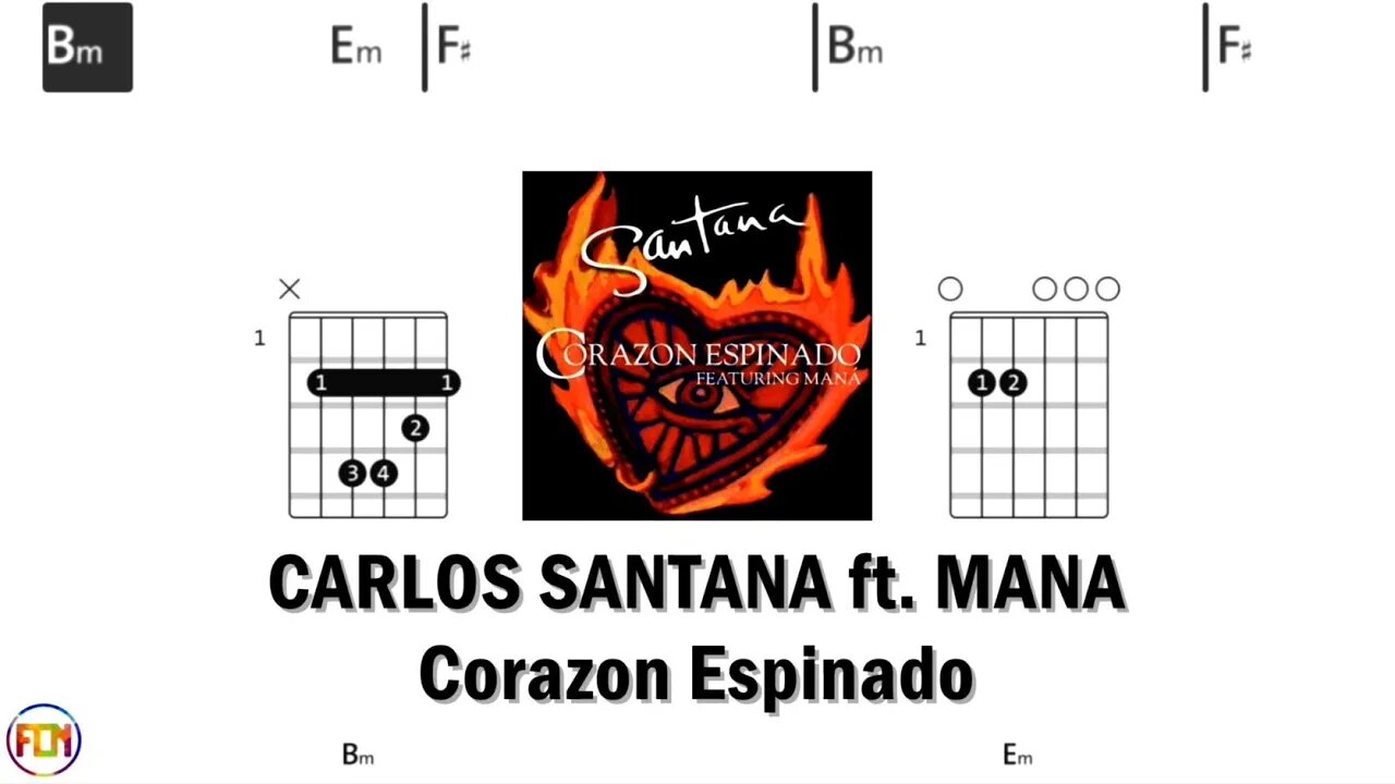 CARLOS SANTANA ft MANA Corazon Espinado - Chords & Lyrics like a Karaoke) HD