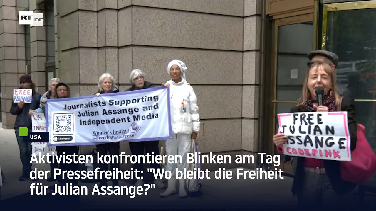 Aktivisten stürmen US-Forum: "Wo bleibt die Freiheit für Julian Assange?"