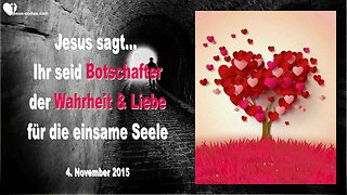 04.11.2015 ❤️ JESUS SAGT... Ihr seid Botschafter der Wahrheit und Liebe für die einsame Seele