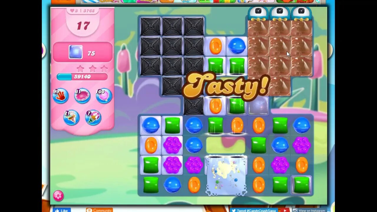 Candy Crush Level 3768 Talkthrough, 26 Moves 0 Boosters
