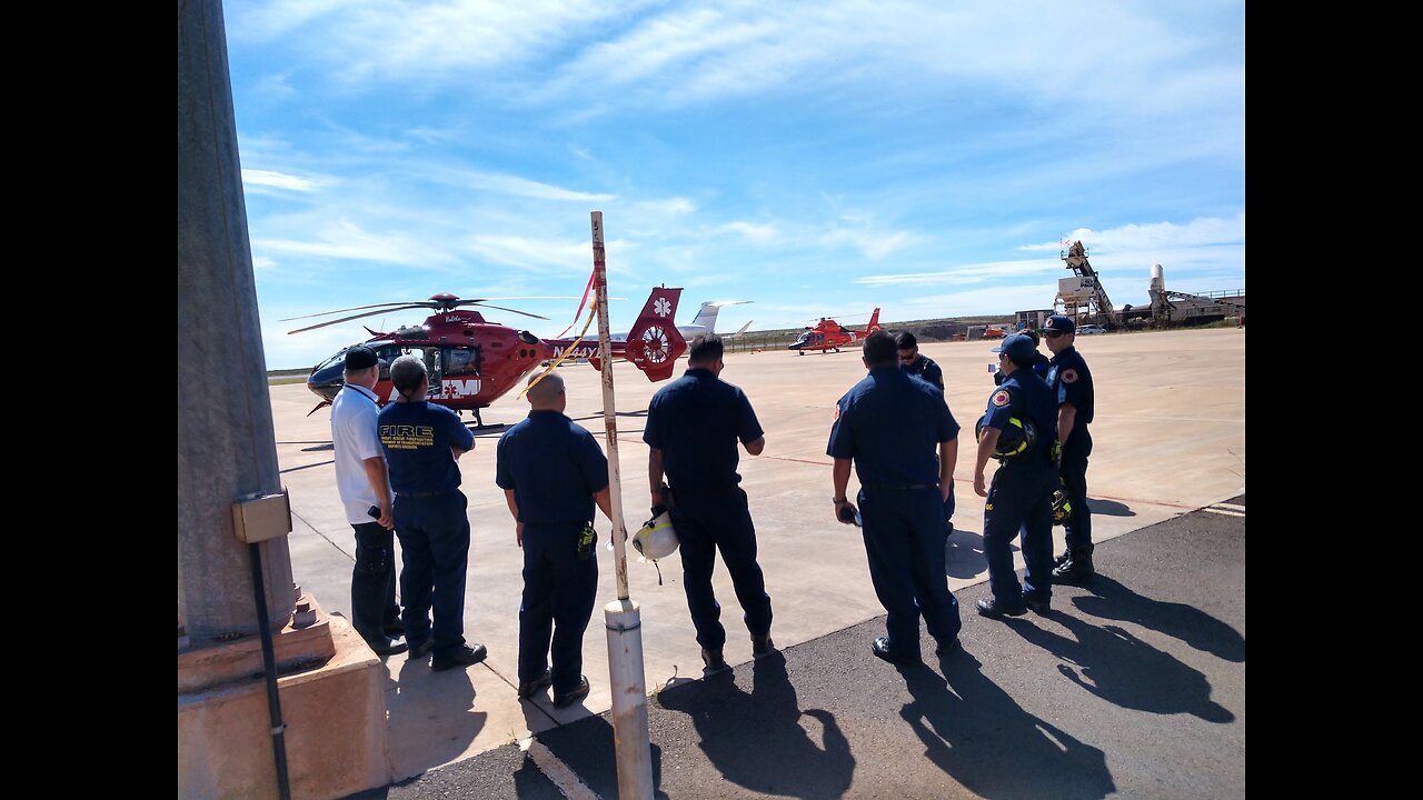 Coast Guard Dolphin helicopter takes off like a plane