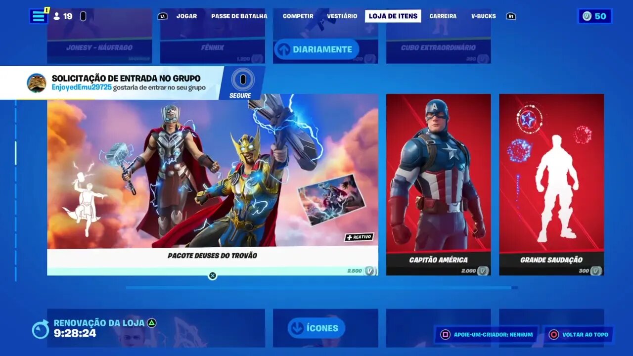 Loja Fortnite Hoje 10-07-2022 Sorteio de 2 Skins no Canal