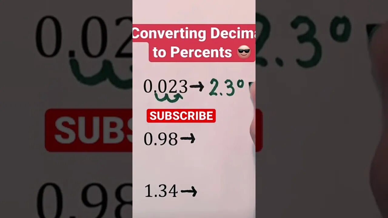 DECIMALS TO PERCENT CONVERSION. MUST KNOW ALGEBRA TRICKS.