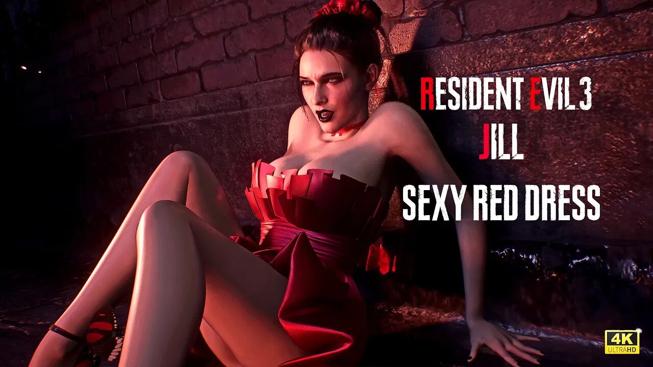 Resident Evil 3 Remake Jill red dress mod outfit