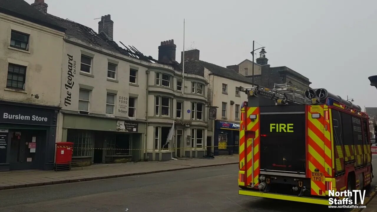 Fire at the Leopard pub in Burslem (24-01-2022)