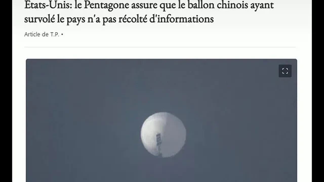 États-Unis: le Pentagone assure que le ballon chinois ayant survolé le pays n'a pas récolté.....