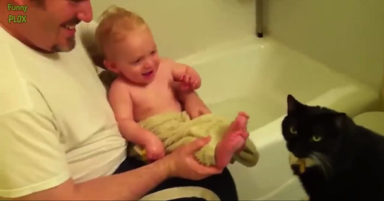 Funny Babies Laughing Hysterically at Cats Compilation (2023) like share video 🌹 follow my channel 🌹