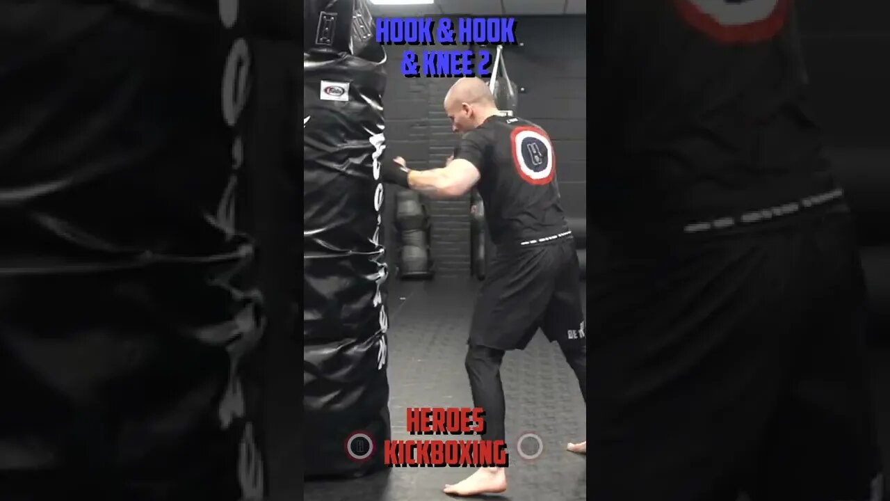 Heroes Training Center | Kickboxing & MMA "How To Double Up" Hook & Hook & Knee 2 - Front | #Shorts