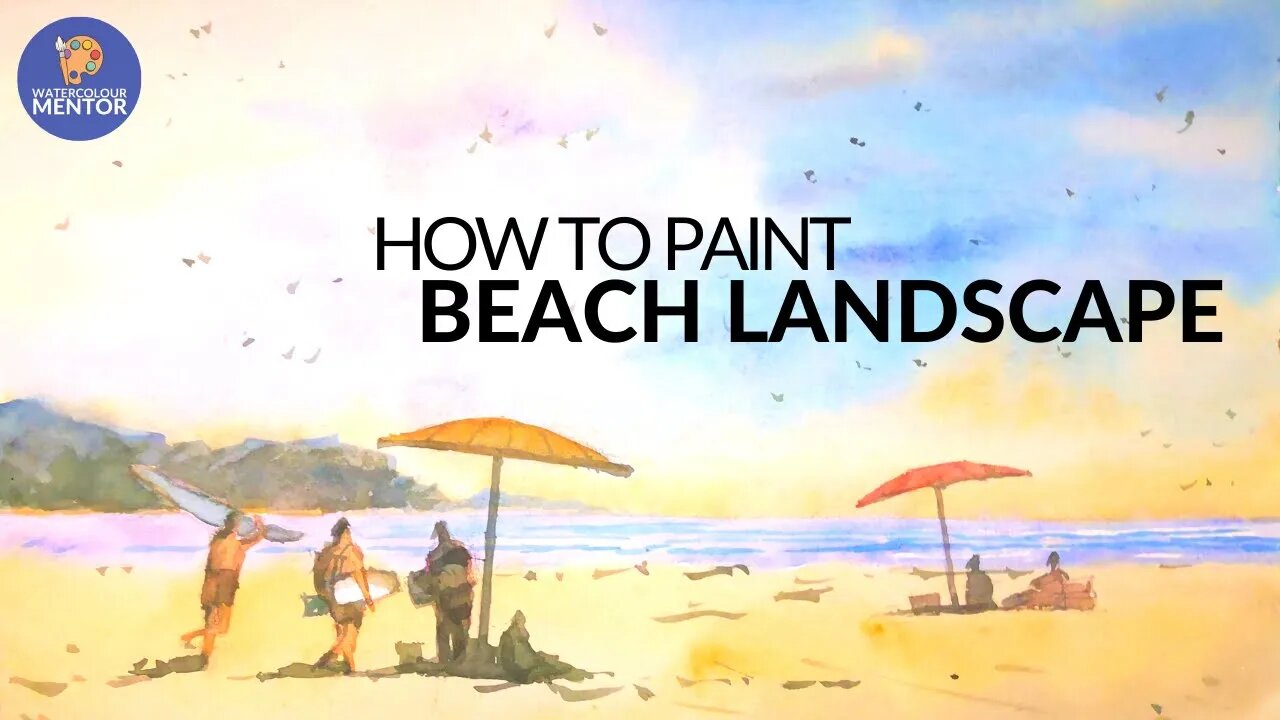 HOW TO PAINT for Beginners - Colorful Watercolor Beach Tutorial