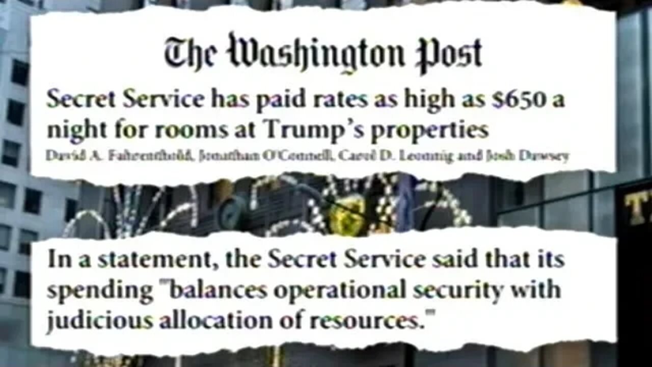 Secret Service Paying The Highest Rates At Trump Hotels While Guarding The President!