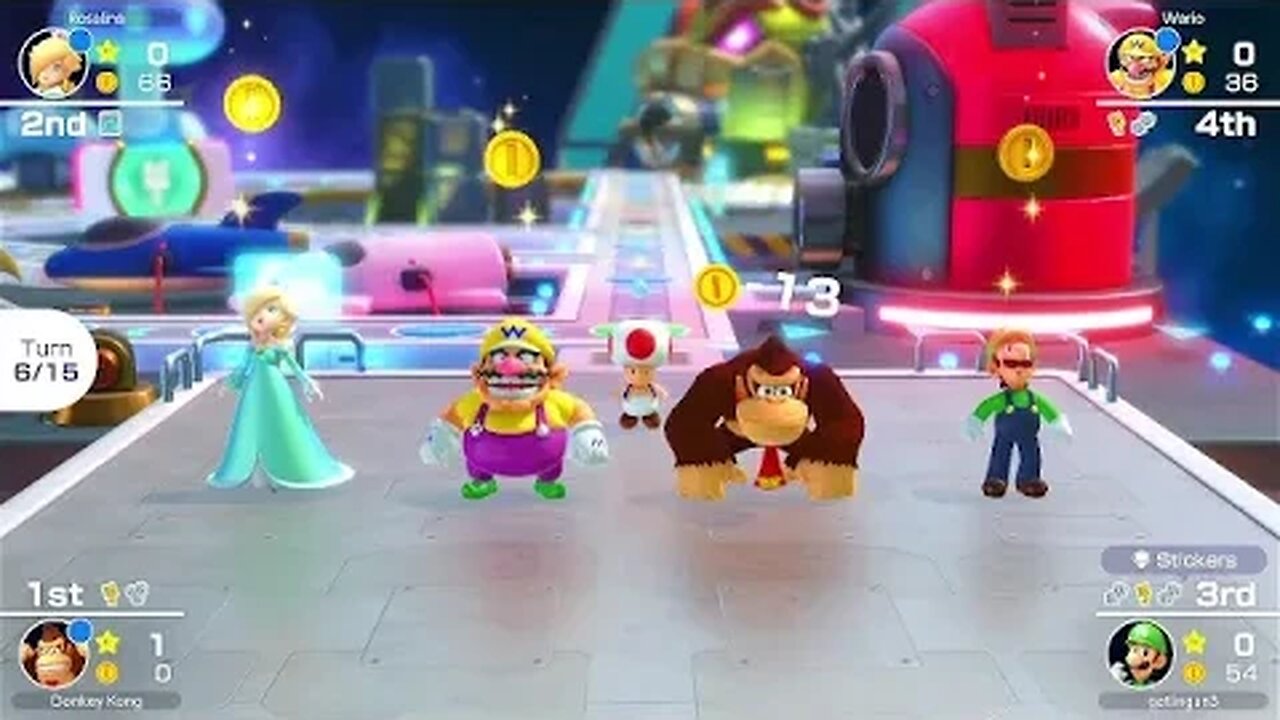 Mario Party Superstars - Space Land Gameplay (15 Turns)