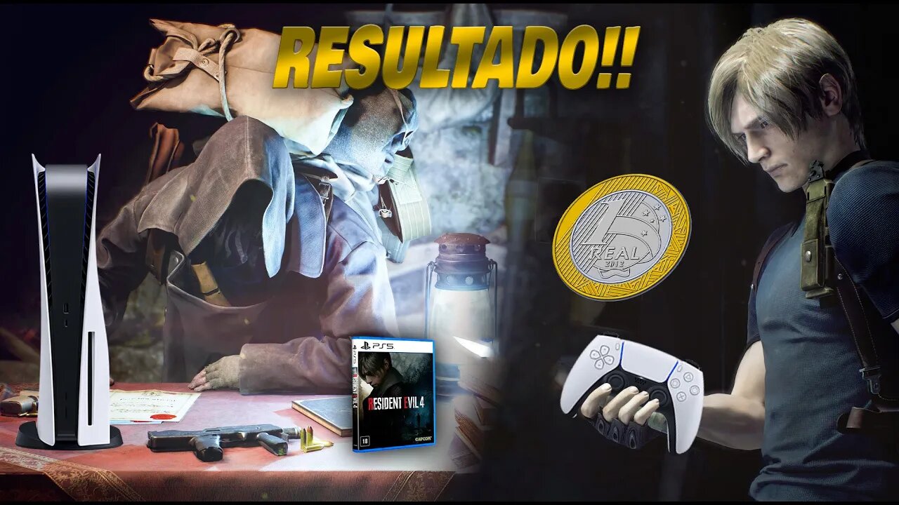 RESULTADO do SORTEIO do PS5 + RE4 REMAKE por 1 real!