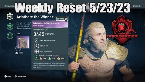 Assassin's Creed Odyssey- Weekly Reset 5/23/23