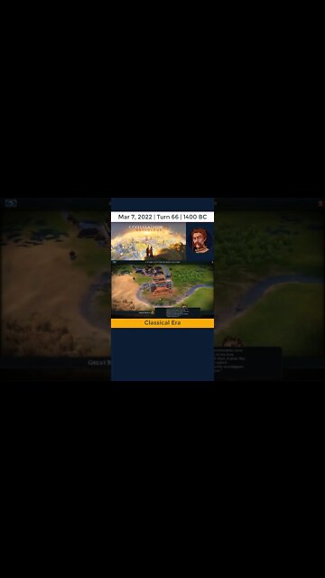 #oneturnadaychallenge #civ6 – Turn 66 - GREAT BATH COMPLETED! #shorts