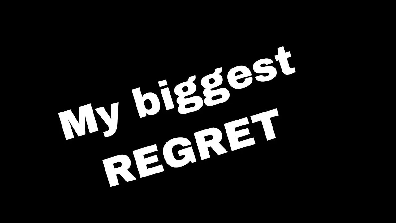 My biggest REGRET from my homeless days