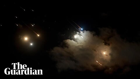 Moment hundreds of Iranian missiles fly over Israel