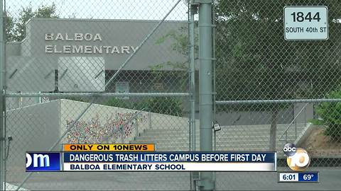 Dangerous trash litters Balboa school before first day