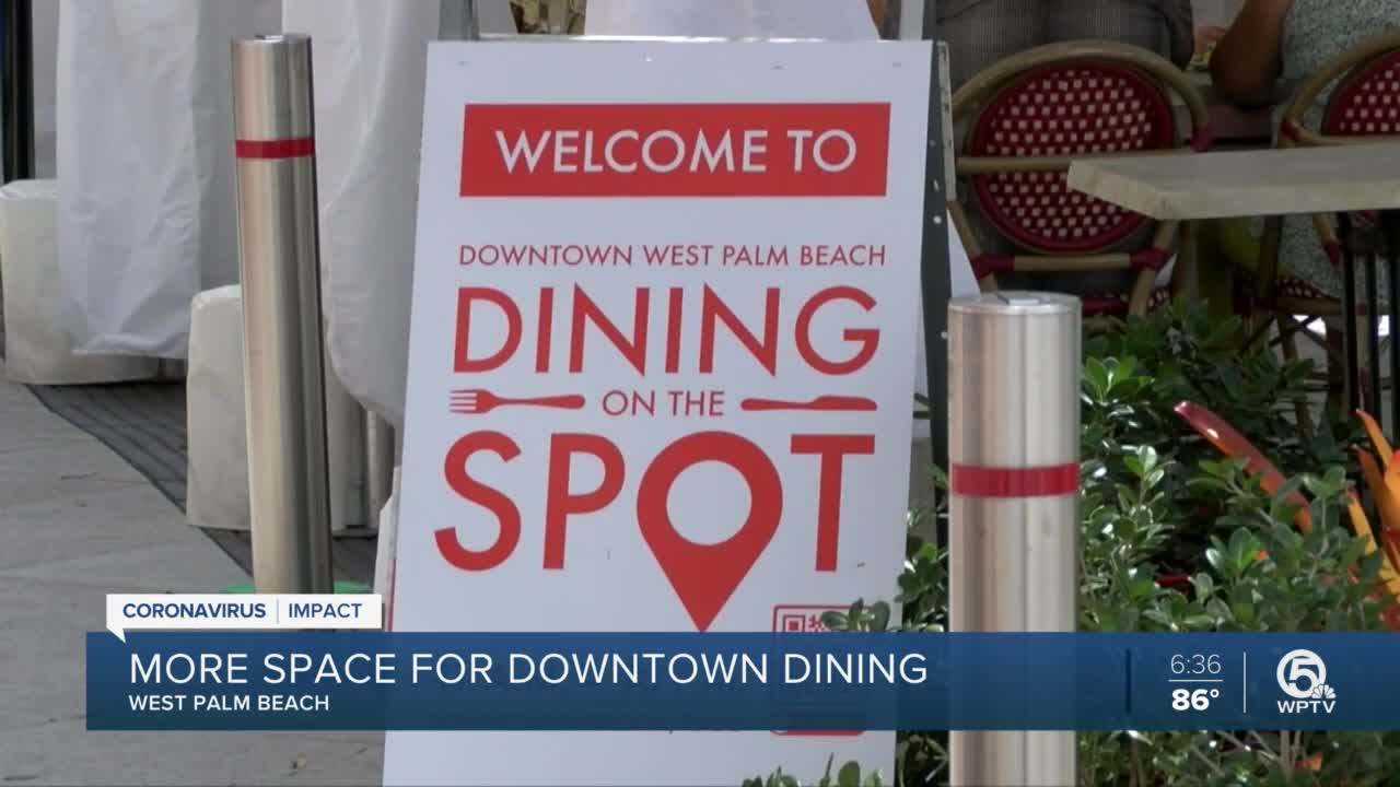 More space for downtown dining in West Palm Beach with "Dining on the spot"