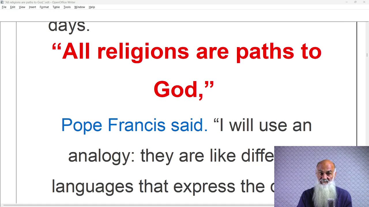 ALL RELIGIONS are A PATH To GOD ~ Pope Francis 2024