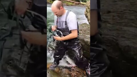 Cast net fishing for sockeye salmon