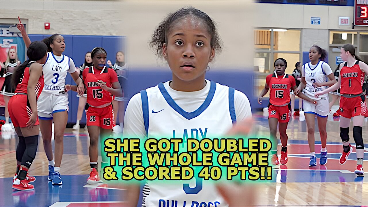STAR PLAYER GETS DOUBLED THE WHOLE GAME & STILL DROPS 40 PTS!! Saniya Burks & Rice vs Kountze
