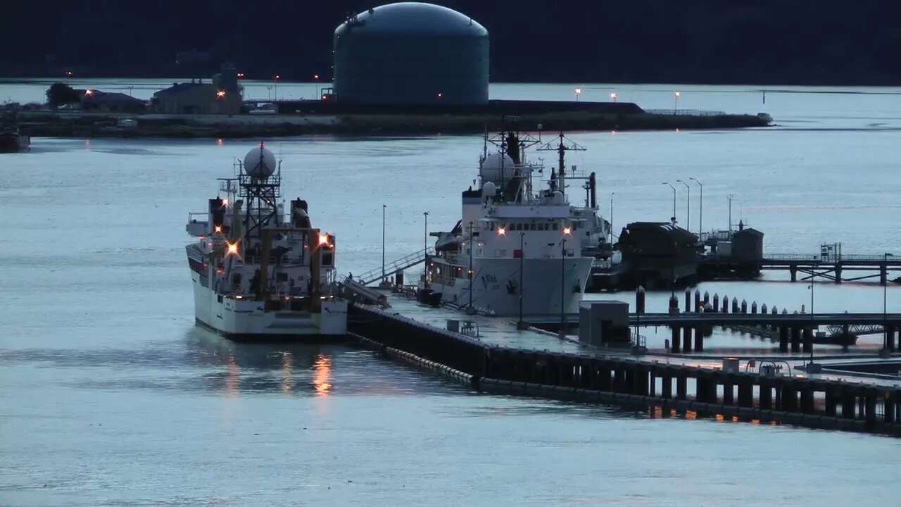 NOAA Ships Docked In Newport, Oregon - Raw Footage