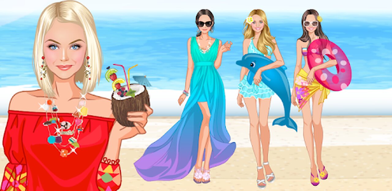 Fashion Show| Makeup and dress up Game Video | Beach Casual | Andriod gaming land