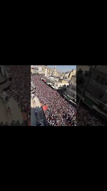 Jordan tens of thousands spill in to streets to support Palestinians