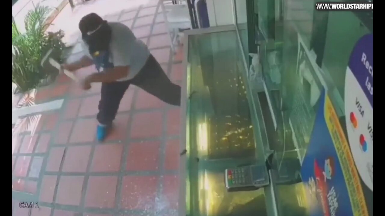 Idiot Criminals Thought They Could Easily Break Glass To Steal!