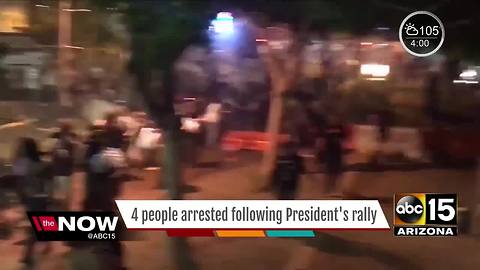 RALLY: 4 people arrested after President Trump's speech